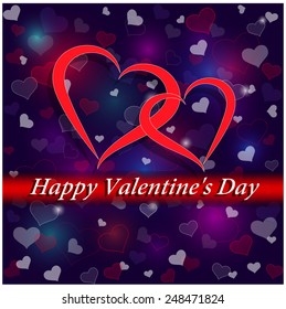 Abstract Red Hearts . vector illustration .