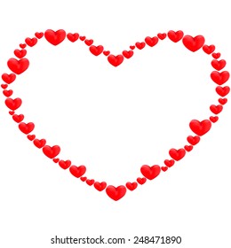 Abstract Red Hearts . vector illustration .