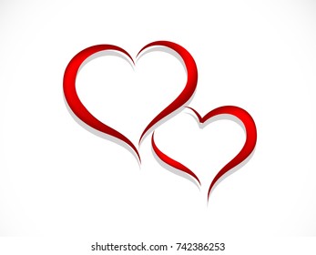 Abstract red hearts - vector illustration