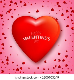Abstract red heart.Valentines day background