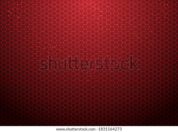 Abstract Red Hexagon Pattern Background Particles Stock Vector (Royalty ...
