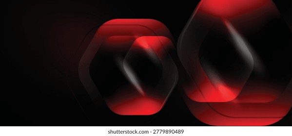 Abstractas hexágonos rojos en