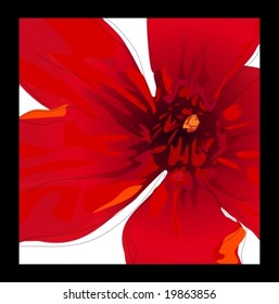 Abstract red hibiscus flower vector