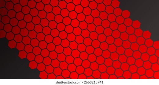 Abstract red honeycomb grid texture, ideal for technology and gaming themes.