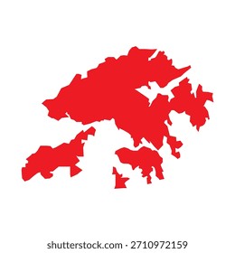 Abstract Red Hong Kong Simple Map