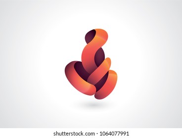 Abstract red icon, logo design, trendy abstract, Modern abstract symbol.