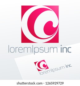 Abstract red Icon, Vector Sign. Logotype for Media, Fashion, Cosmetics.