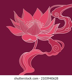 abstract red illustration of lotus 