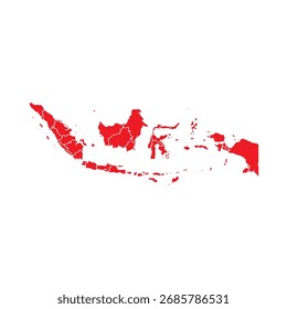 Abstractas Rojo Indonesia Mapa con Ciudades