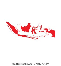 Abstract Red Indonesia Simple Map