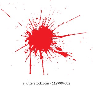 Abstract red Ink splash background, grunge vector design template - paint brush 
