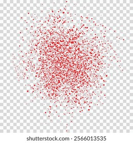 Abstract Red Ink Splatter on Transparent Background for Creative Designs