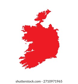 Abstract Red Ireland Simple Map