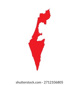 Abstraktes Rot Israel Einfache Karte
