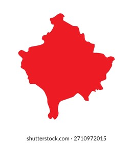 Abstract Red Kosovo Simple Map