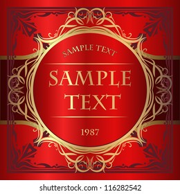 Abstract red label