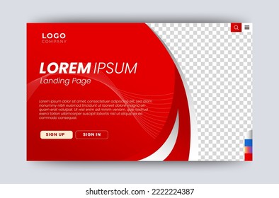 abstract red landing page template