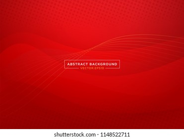 abstract red  landing page website banner template with waving shape 