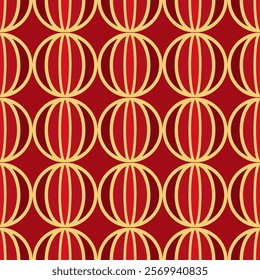 abstract red lanterns with golden texture repeating seamless pattern for decoration, wrapping, textile and bedsheet, sstkLunarNewYear  , sstkBackgrounds .