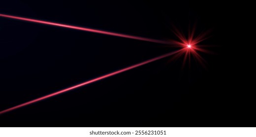 
Abstract red laser beam. Isolated on a transparent black background.