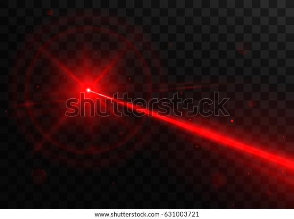 Abstract red laser beam. Isolated\
on transparent black background. Vector illustration, eps\
10.