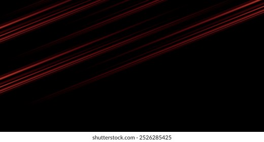 Abstract red laser beam. On a black background. Vector illustration. lighting effect. directional spotlight.