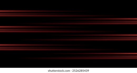 Abstract red laser beam. On a black background. Vector illustration. lighting effect. directional spotlight.