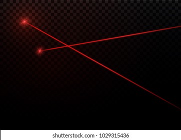 Abstract red laser beam. Transparent isolated on black background. Vector illustration.the lighting effect.floodlight directional