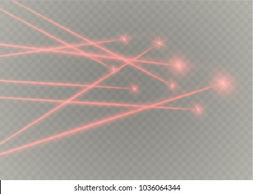 Abstract red laser beam. Transparent isolated on black background. Vector illustration.the lighting effect.floodlight directional