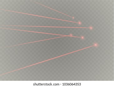 Abstract red laser beam. Transparent isolated on black background. Vector illustration.the lighting effect.floodlight directional