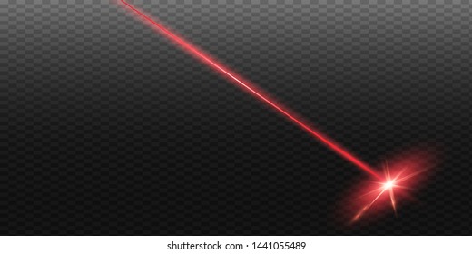 Abstract red laser beam. Transparent isolated on black background. Vector illustration.the lighting effect.floodlight directional
