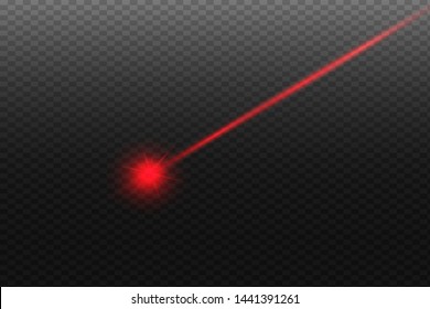 Abstract red laser beam. Transparent isolated on black background. Vector illustration.the lighting effect.floodlight directional 