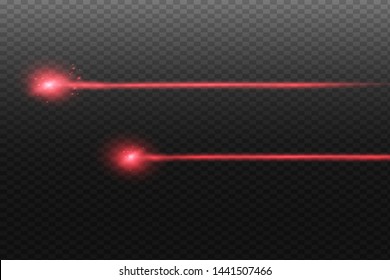 Abstract red laser beam. Transparent isolated on black background. Vector illustration.the lighting effect.floodlight directional