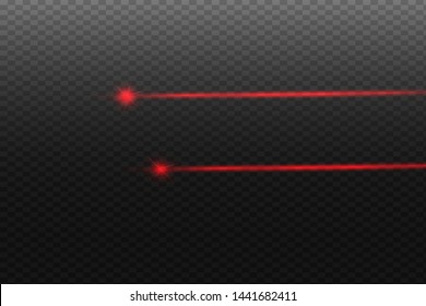 Abstract red laser beam. Transparent isolated on black background. Vector illustration.the lighting effect.floodlight directional 