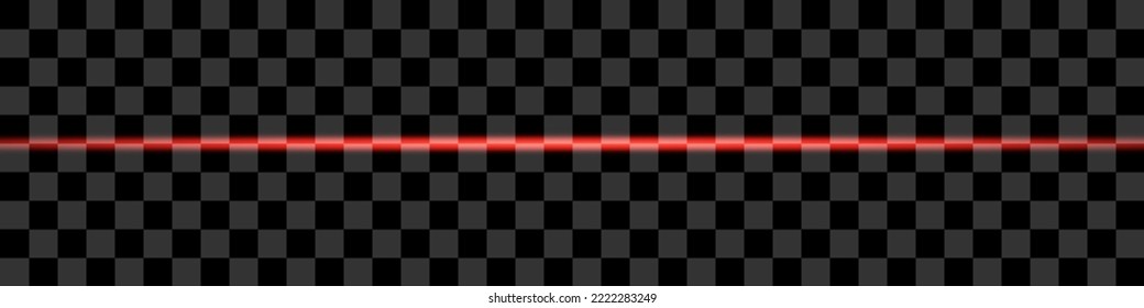 Abstract red laser beam. Transparent isolated on black background. Vector illustration.the lighting effect.floodlight directional