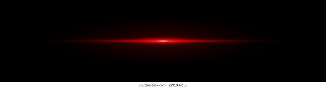 Abstract red laser beam. Transparent isolated on black background. Vector illustration.the lighting effect.floodlight directional