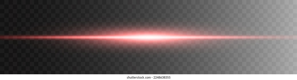 Abstract red laser beam. Transparent isolated on black background. Vector illustration.the lighting effect.floodlight directional