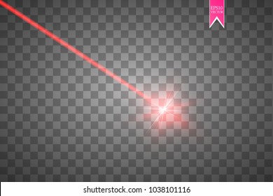 Abstract red laser beam. Vector illustration.the lighting effect.floodlight directional.

