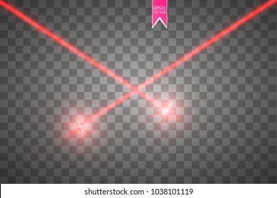 Abstract red laser beam. Vector illustration.the lighting effect.floodlight directional.
