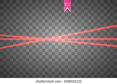 Abstract red laser beam. Vector illustration.the lighting effect.floodlight directional.

