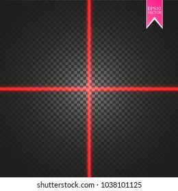 Abstract red laser beam. Vector illustration.the lighting effect.floodlight directional.
