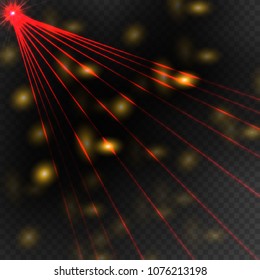 Abstract red laser beam. Vector illustration.
