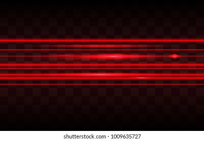 Abstract red laser beams. Isolated on transparent black background. Vector illustration, eps 10