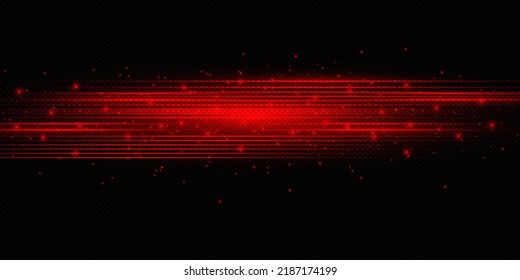 Abstract red laser beams. Isolated on a transparent background. Vector illustration, eps 10.
