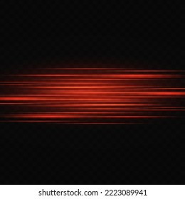 Abstract red laser beams. Isolated on transparent black background. Vector illustration, eps 10