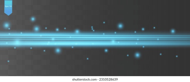 Abstract red laser blue beam. Transparent isolated on black background. Vector illustration. the lighting effect. floodlight directional