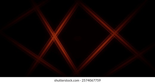 abstract red laser light lines on the dark polygonal texture wall background
