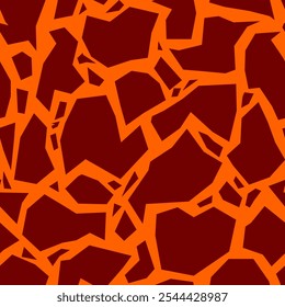 textura de lava vermelha abstrata. textura grunge de lava derretida. fundo de magma de desenho animado. chão com padrão de lava sem costura. chão vermelho rachado quente. 