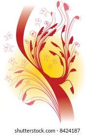 abstract red leaves vector. background