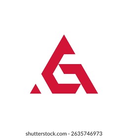 Abstract Red Letter AG Triangle Logo